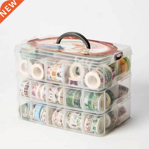 1 Pcs PP MultiFunction 3 layers 18 grids Washi tape storage