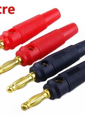 4pcs Banana Plugs Connectors 4mm Gold Plated Speaker Wire Pi