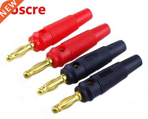 4pcs Banana Plugs Connectors 4mm Gold Plated Speaker Wire Pi