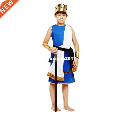 Children Boys Ancient Egypt Zeus Cosplay Costume Crown Jumps