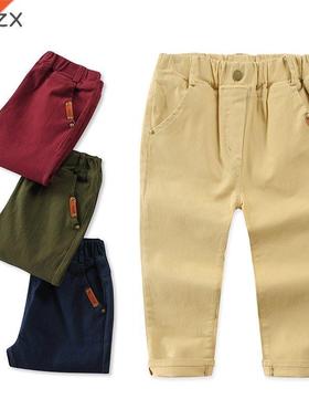 New Children pants Classic casual Cotton Solid color childre