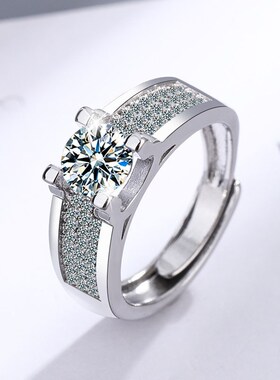 Classic  Solid 925 Silver Rings 6mm Moissanite Diamant E