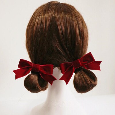 4pcs New Bows Velvet Hair Clips Fashion Bowknot Hairpinss Fo