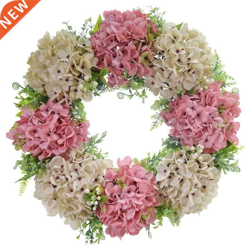 Artfcal Hydrangea Wreath Sprng Summer Wreath for Front D