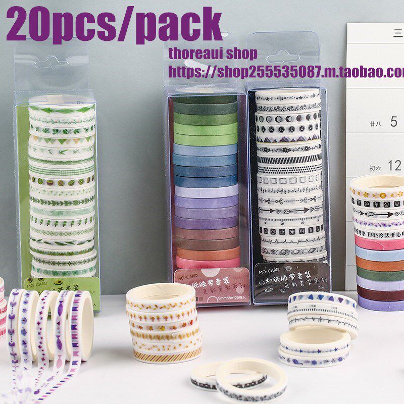 20pcs Washi Tape Scrapbooking Decor Adhesive Tapes Paper