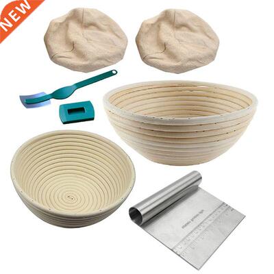 6Pcs Banneton Proofing Baskets With Bread Lame Dough Scraper