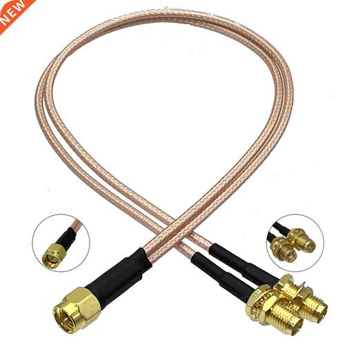 RG316 SMA Male Plug to Dual SMA Female Jack Bulkhead Connect