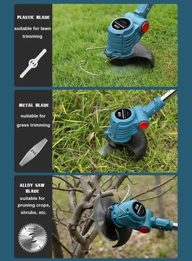 1800W 36V Cordless Grass Trimmer Electric Lawn Mower Bush Cu