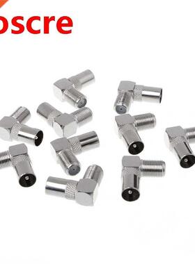 10Pcs 90 Degree Right Angled TV Aerial Cable Connector RF Co