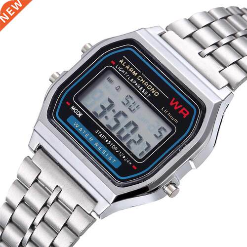 Women Men Unisex Watch Gold Silver Black Vintage LED Digital