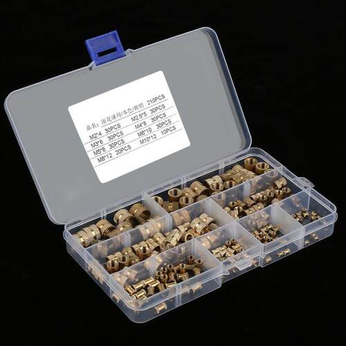 Wholesale 210Pcs/Set Knurled Nut Brass nuts Cylinder Knurled