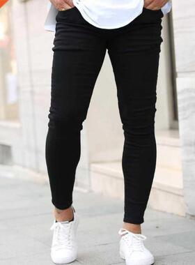 Jeans Men Busness Casual Black Slm Pencl Pants Male Fash