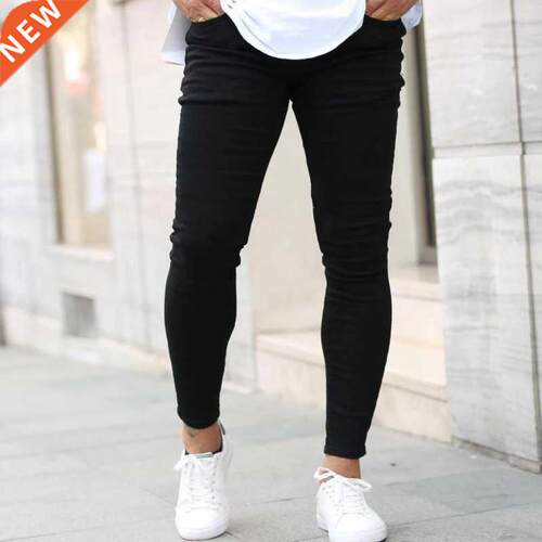 Jeans Men Busness Casual Black Slm Pencl Pants Male Fash