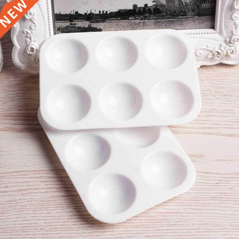 12Pcs Paint Palettes White 6 Well Rectangular Watercolor Pal