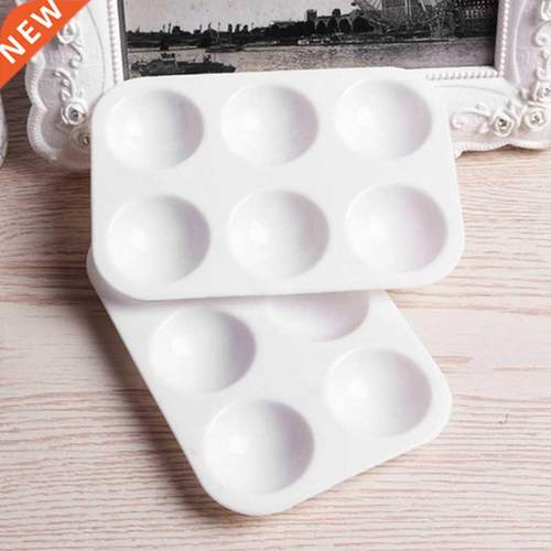12Pcs Paint Palettes White 6 Well Rectangular Watercolor Pal