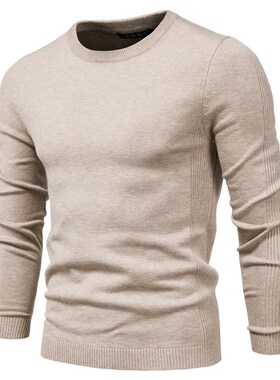2020 New Winter Thickness Pullover Men O-neck Solid Color Lo