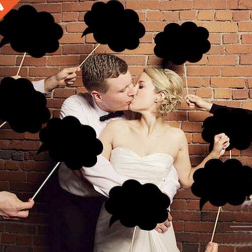 10 Pcs Mr Mrs Photo Booth Props Love DIY On A Stick Photogra