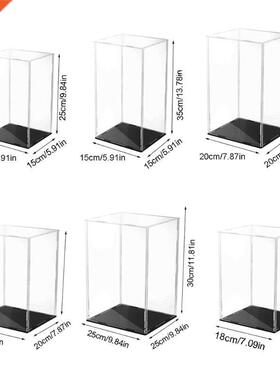 Clear Acrylic Display Case Black Base Dustproof Protection M
