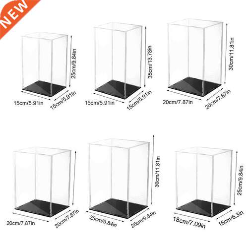 Clear Acrylic Display Case Black Base Dustproof Protection M