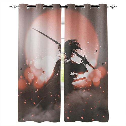 Japanese Anime Character Bushido Curtain For Kitchen The