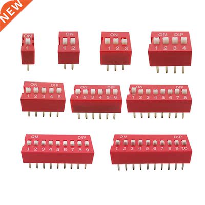 10Pcs 2.54mm Position Way DIP Red Pitch Toggle Switch Red Sn