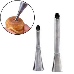 2pcs Stainless Steel Cream Icing Long Piping Puff Nozzle Tip