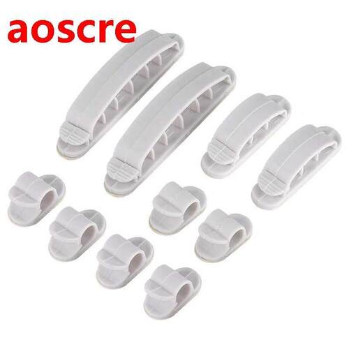 10 PCS Plastic Wire Fixing Clip Self-Adhesive Cable Winder F