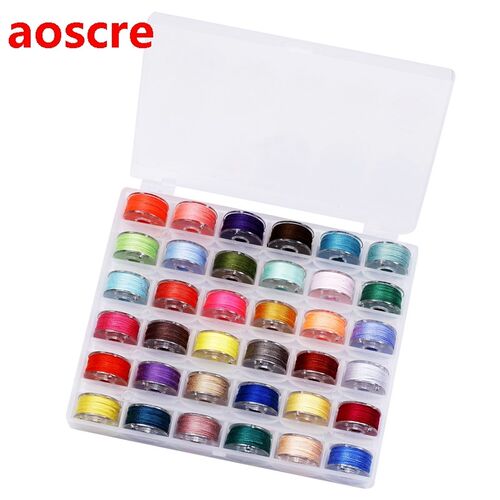 36Pcs/Set Transparent Bobbin Storage Box Colorful Plastic B