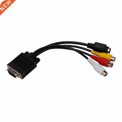VGA Male to S-Video 3 RCA Jack Female Composite AV TV Out Ad