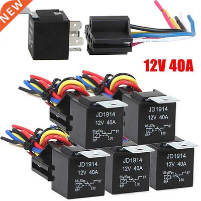 Waterproof Automotive Relay 12v 5pin 40a Car Relay With Blac