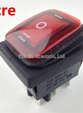 1Pcs red Waterproof 6Pin Rocker Switch 3 Position Locking O