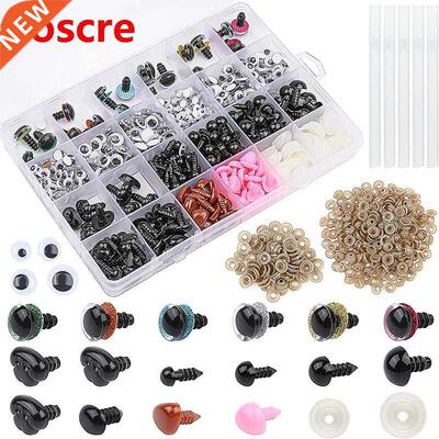 819 Pcs Colorful Plastic Doll Eyes and Noses Safety Eyes Nee