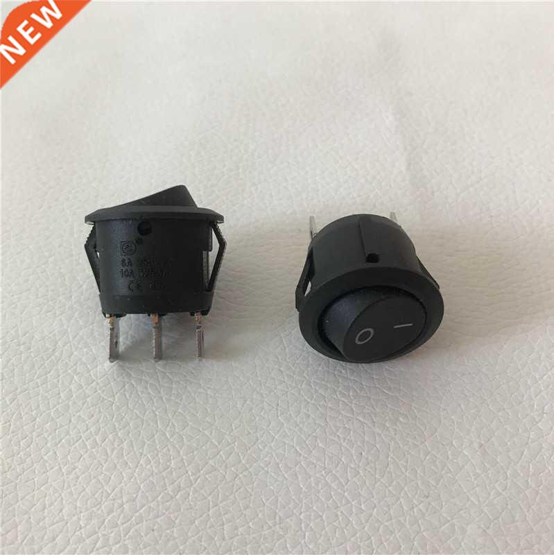 10pcs/lot Round Switch Ship-Type Power On-Off Adapter 6A Dia