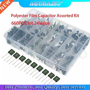 660PCS/lot 24Value Capacitor kit 100V 2A221J to 2A474J Polye