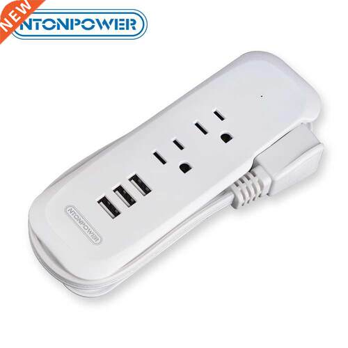 NTONPOWER Portable Travel Power Strip 2 AC 3 USB Electric P