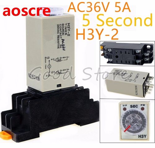 1SET H3Y-2 36V Small time relay 5S  ST6P electronic relay  p