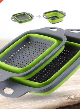 Foldable Fruit Vegetable Washing Basket Strainer Portabl Sil