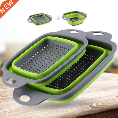 Foldable Fruit Vegetable Washing Basket Strainer Portabl Sil