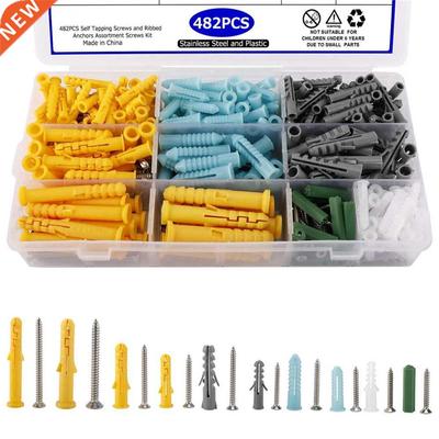 300pcs Plastic Expansion Drywall Anchor Screws Tapping Screw