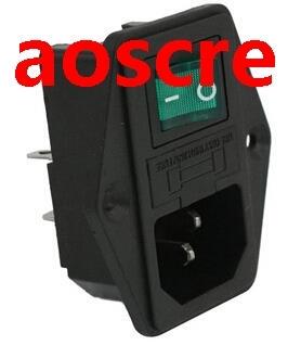 AC 10A 250V IEC320 C14 Inlet Module Plug Neno Lamp Boat Swit