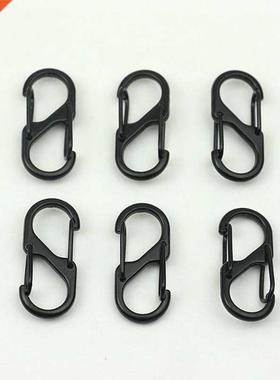 10pcs Stainless Steel S Type Carabiner With Lock Mini Keycha