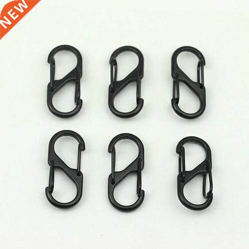 10pcs Stainless Steel S Type Carabiner With Lock Mini Keycha