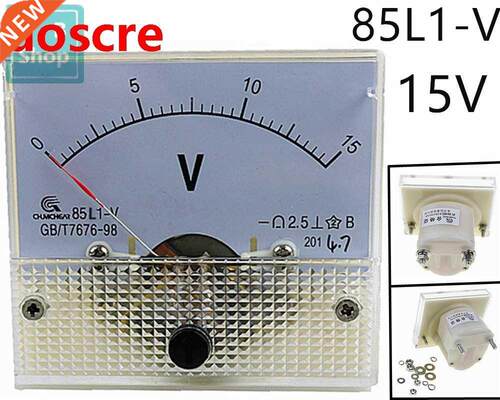 85L1-V 15V AC Analog Voltmeter Panel Voltage Meter 64*56mm