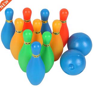 12Pcs/Set Kids Bowling Toy Solid Color Pins Bowling Indoor
