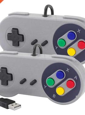 2PCS USB Gamepad Gaming Joystick SNES Game Controller Retro