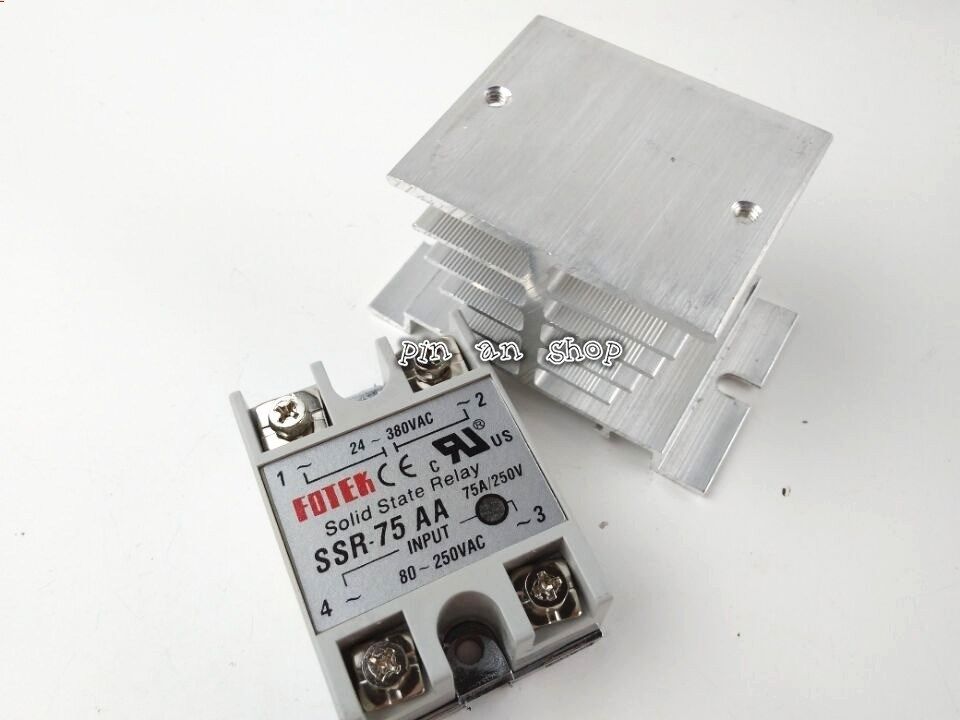 1pcs SSR-75AA 75A Solid State Relay Module 80-250V AC Input