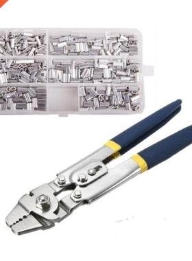 Stainless Steel Crimper Sleeves Tool Kit with Fishing Plier