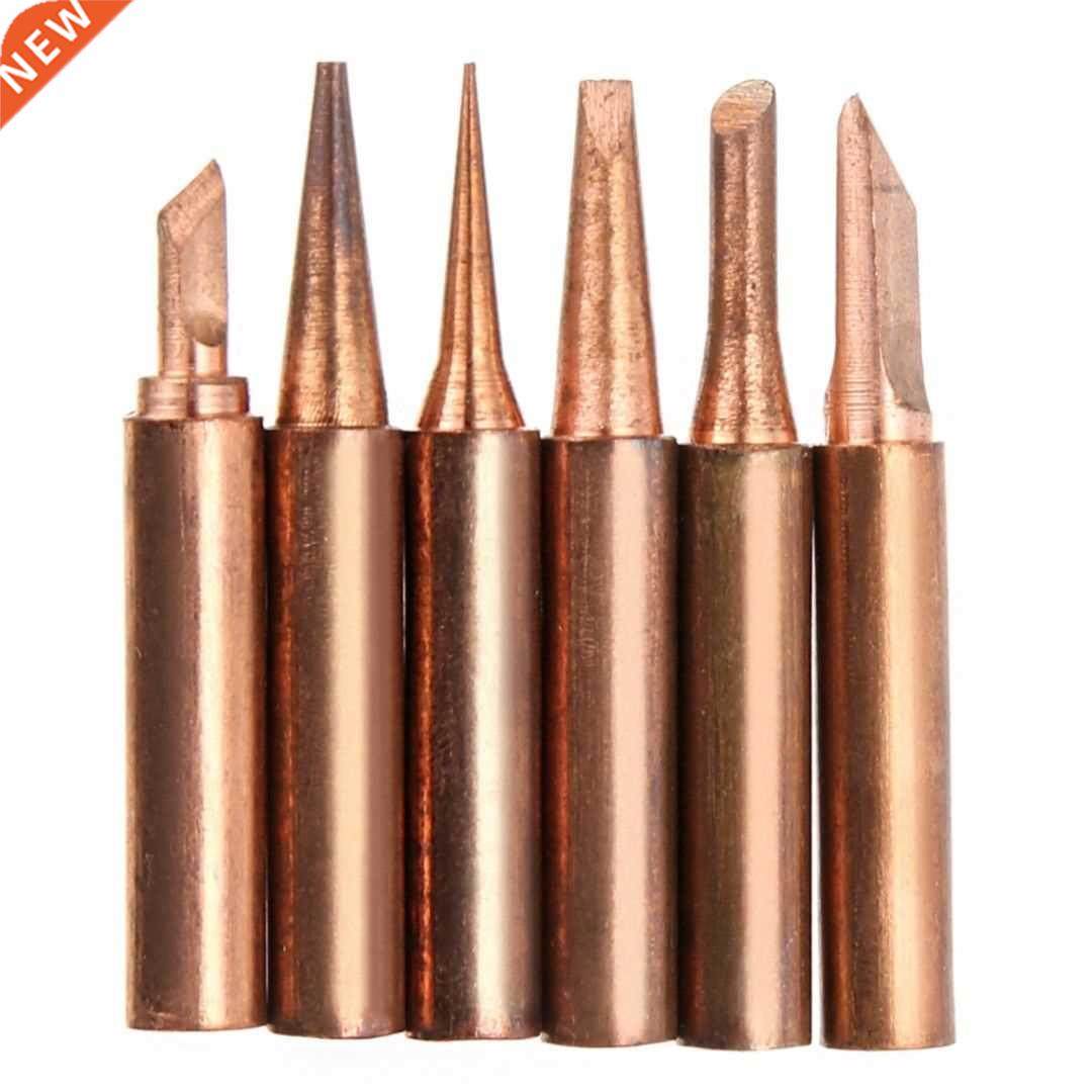 6Pcs 3C/SK/2.4D/B/K/I Copper Soldering Iron Tips 900M-T Lead