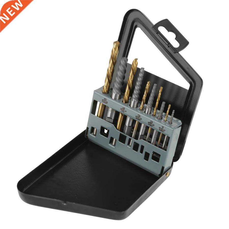 10Pcs Screw Extractor and Left Hand Cobalt Drill Bits Set Bo