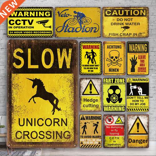 Vintage Danger Metal Poster Tin Sign Retro Warning Metal Pla